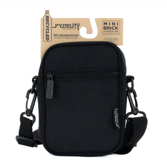 bag - mini brick crossbody recycled - black by fydelity