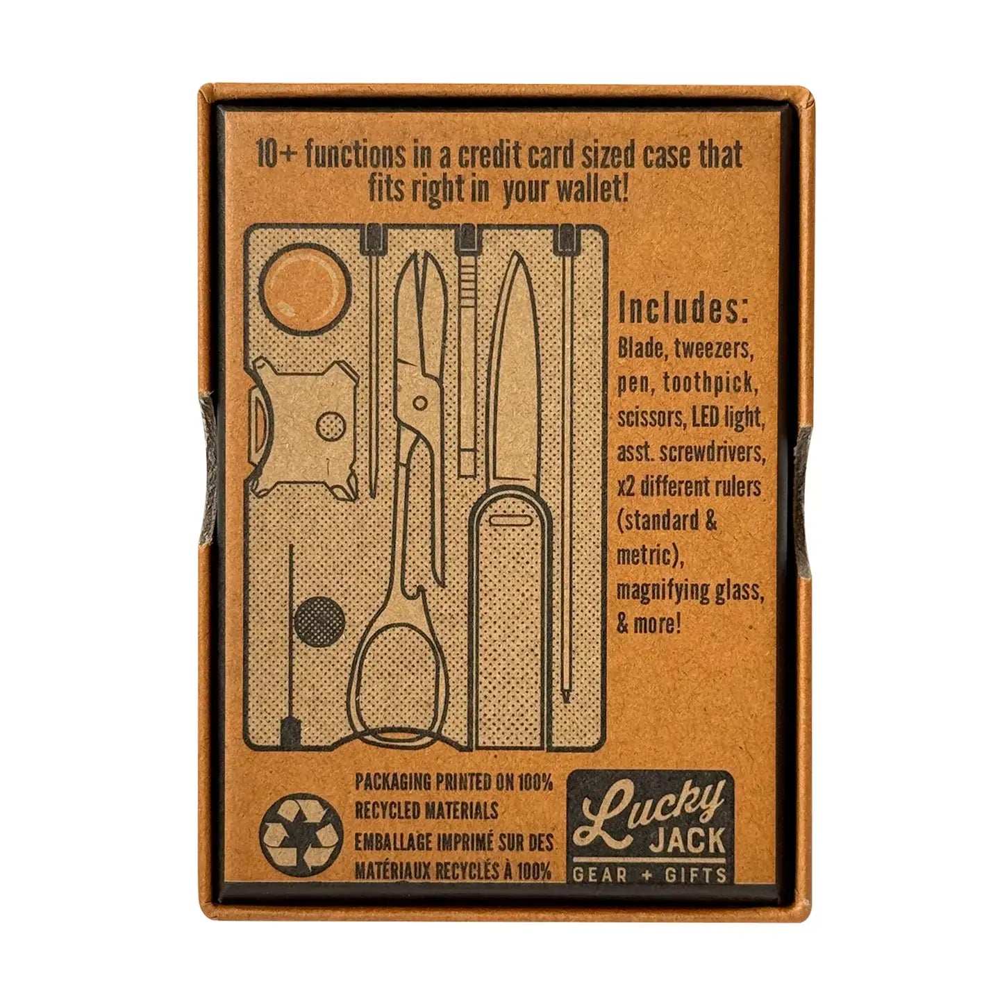 multi-tool - mini wallet - 10-in-1 credit card sized by lucky jack