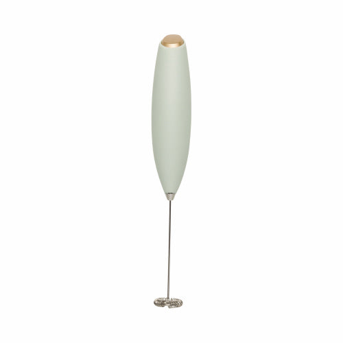 Handheld milk frother in mint, upright view