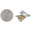 ring - dogwood flower - sterling & bronze - adjustable by nina designs
