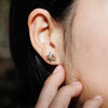 earring single - mixed metal banana post by nina designs