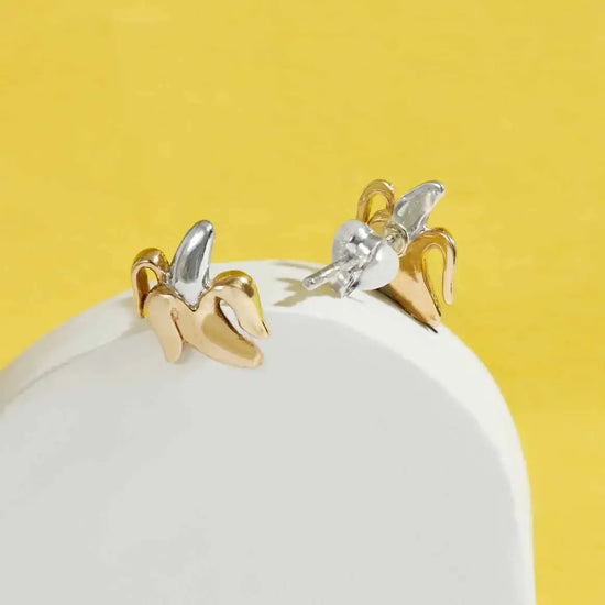 earring set - mixed metal - banana post by nina designs