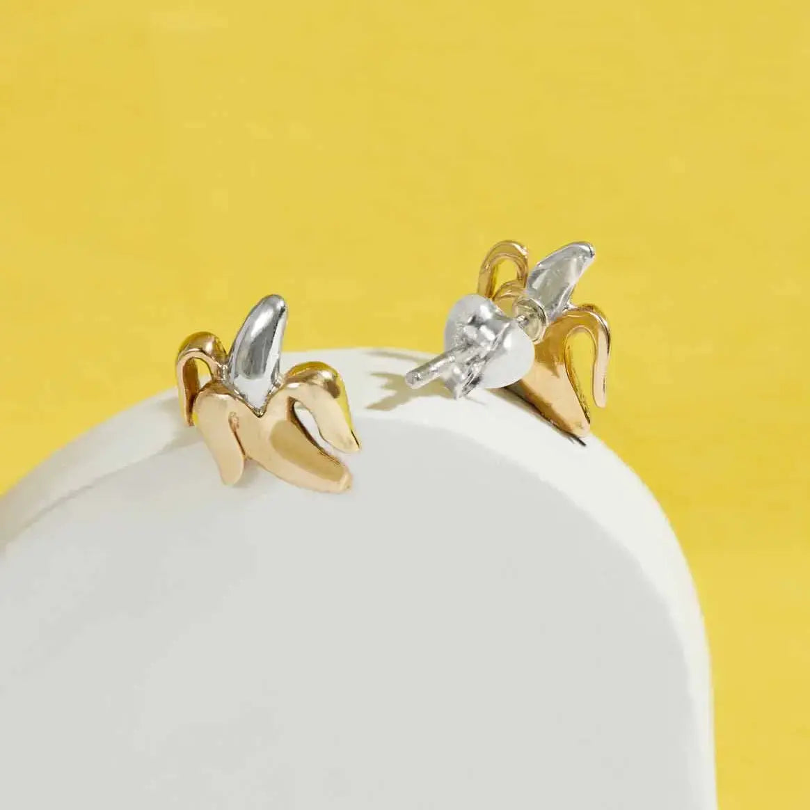 earring set - mixed metal - banana post by nina designs
