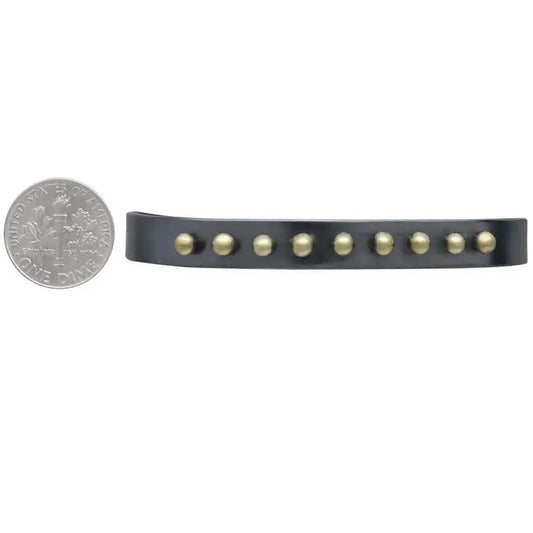 bracelet cuff - mixed metal black - bronze beads by nina designs