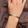 bracelet cuff - mixed metal black - bronze beads by nina designs
