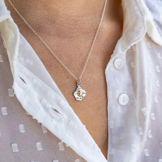 necklace - mixed metal - fried egg by nina designs