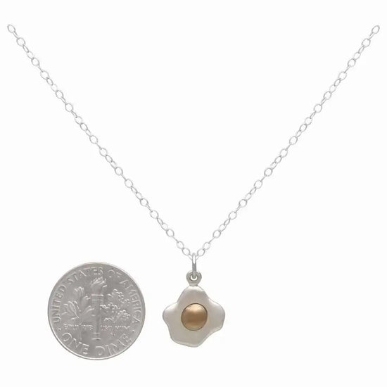 necklace - mixed metal - fried egg by nina designs