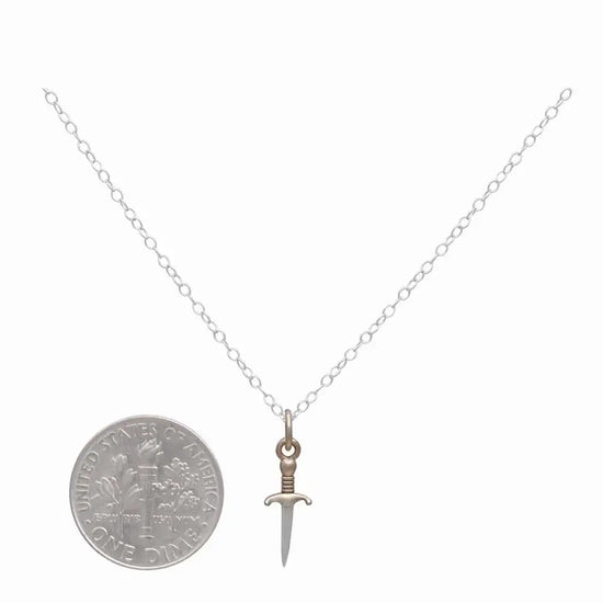necklace - mini dagger - mixed metal by nina designs