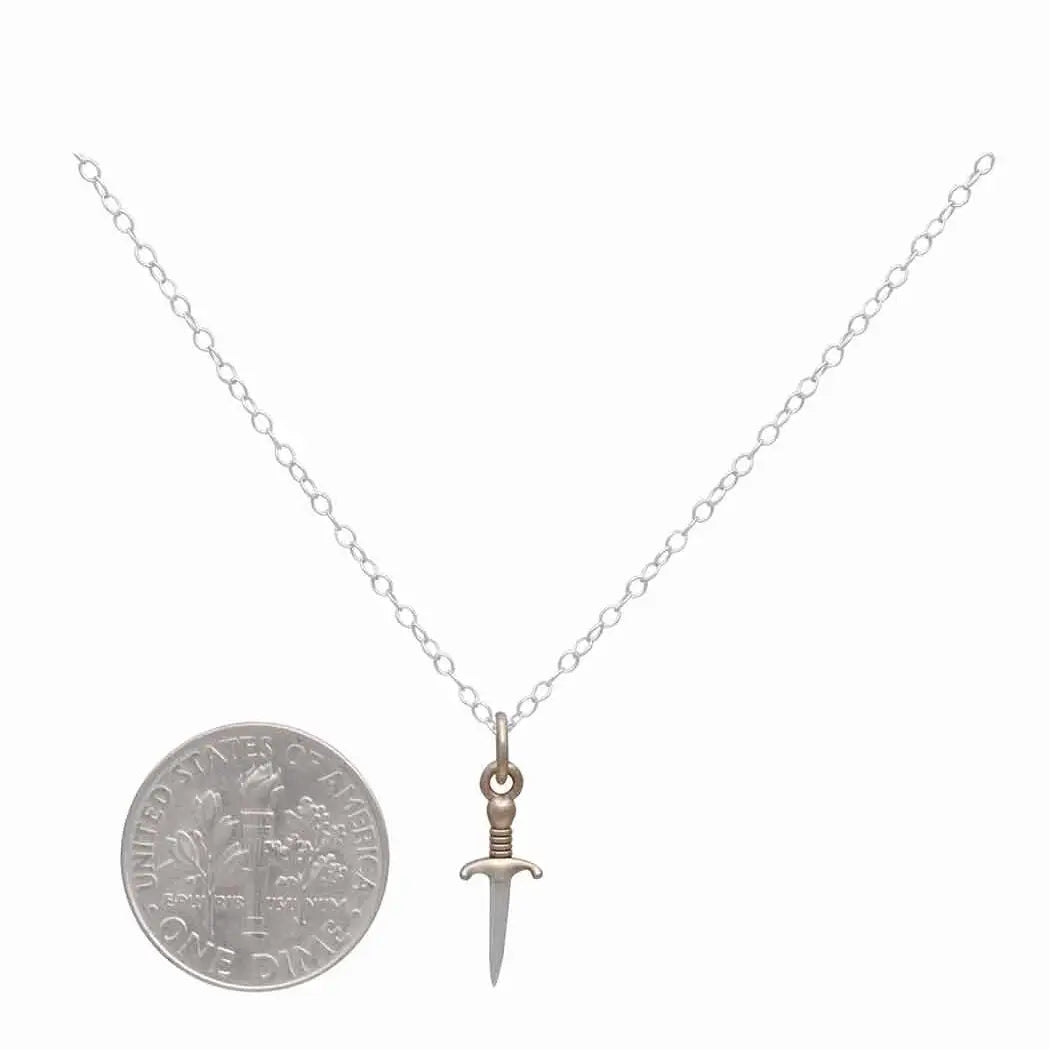 necklace - mini dagger - mixed metal by nina designs
