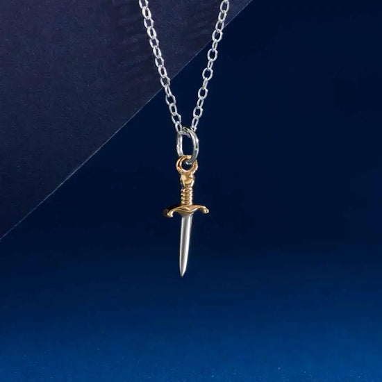 necklace - mini dagger - mixed metal by nina designs