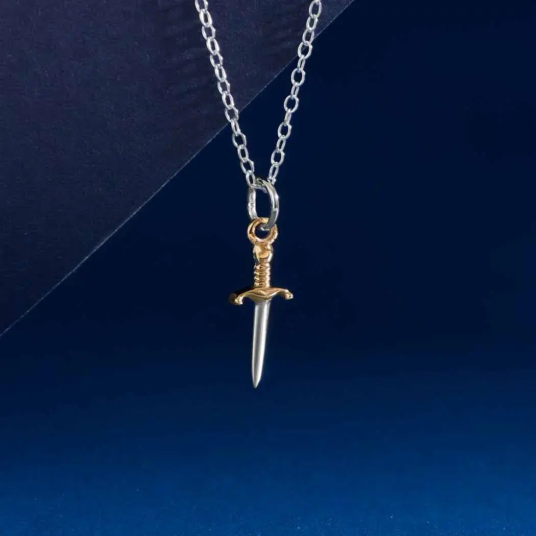 necklace - mini dagger - mixed metal by nina designs