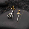 earring single - mini dagger post - mixed metal by nina designs