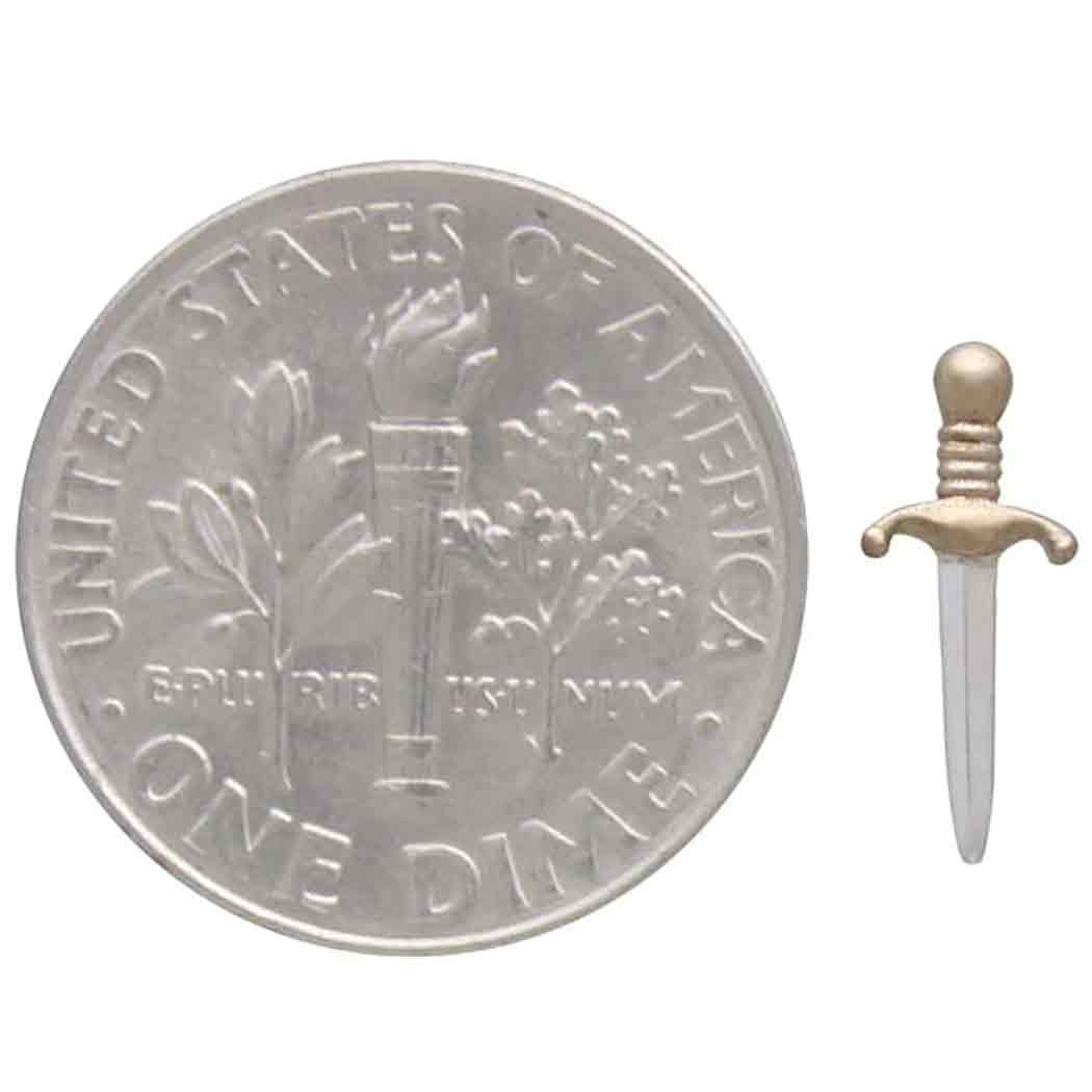 earring single - mini dagger post - mixed metal by nina designs