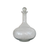 Decanter|Etched Glass Recycled|Diamond Stopper|8"DIA x 12"H