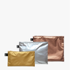 Bags | Metallic Zip Pocket | Set of 3