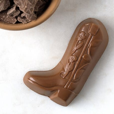 candy - bedré cowboy boot - milk chocolate by bedre fine chocolate