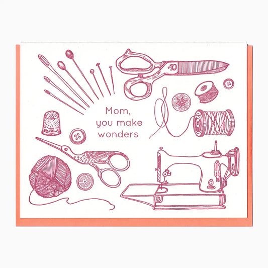 card - mother's day - mom, you make wonders by blackbird letterpress