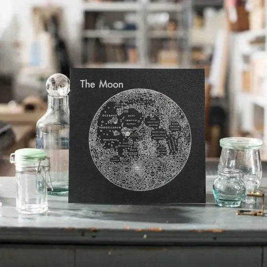art print - letterpress - 8" x 8" - moon by archie's press
