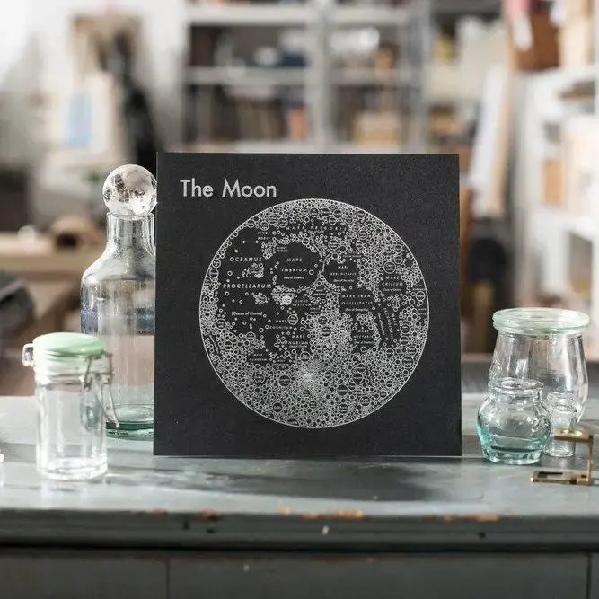 art print - letterpress - 8" x 8" - moon by archie's press