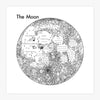 art print - letterpress - 8" x 8" - moon by archie's press