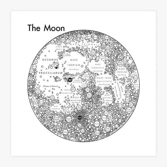 art print - letterpress - 8" x 8" - moon by archie's press