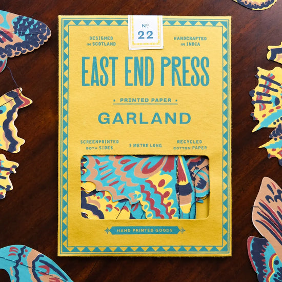 garland - recycled cotton paper - moths by east end press