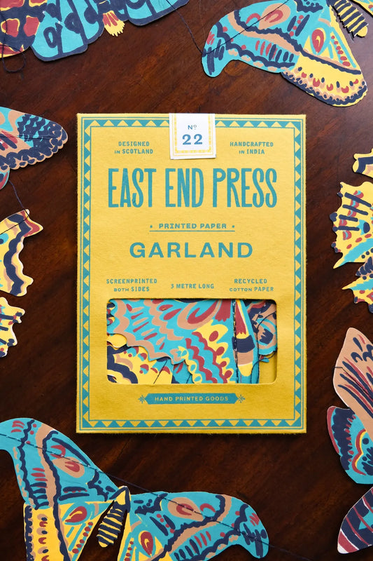 garland - recycled cotton paper - moths by east end press