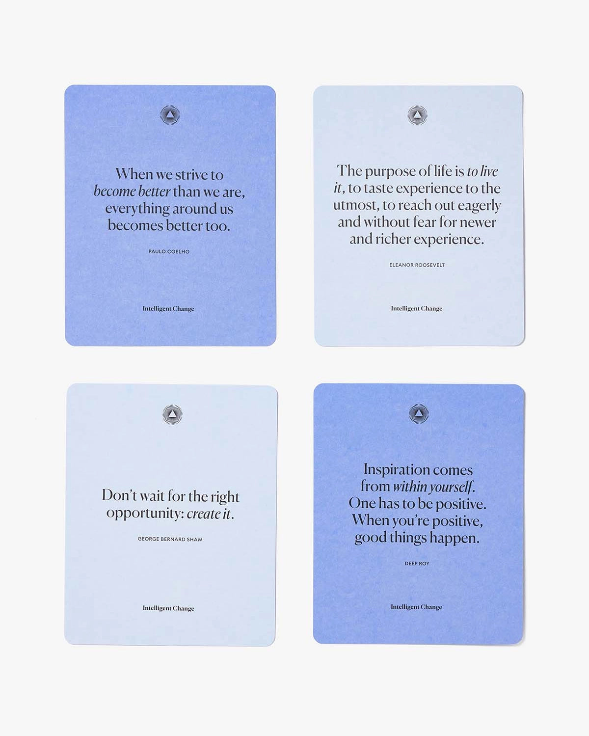 card set - motivational reminders - mindful life quotes by intelligent change
