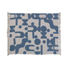Blanket | Throw | 60"L x 50"W | Recycled Cotton Blend | Abstract Blue