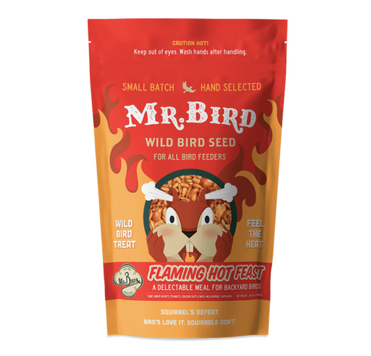 bird seed bag - flaming hot feast - large by mr. bird