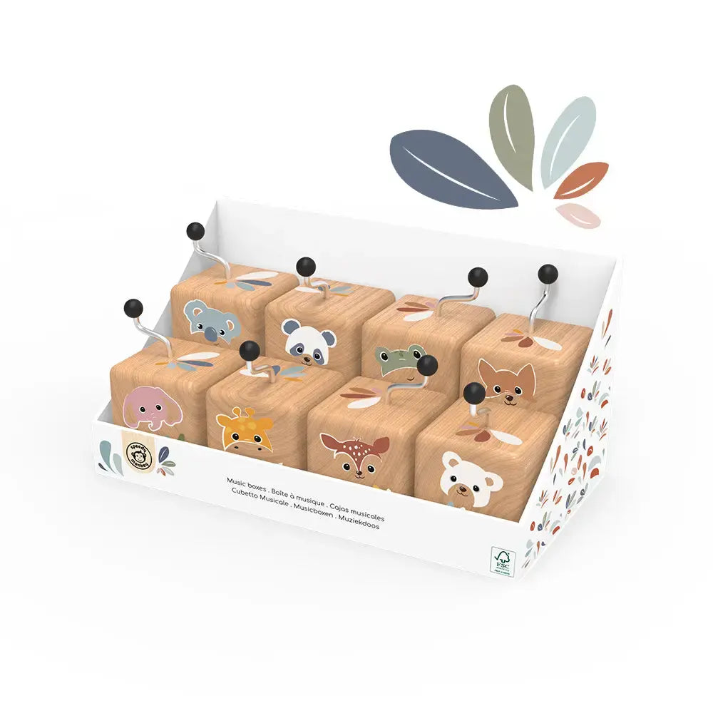 toy - music box wooden - animal faces by speedy monkey