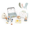 toy box - buildings blocks + stacking rabbit + chick puzzle + pull-along hedgehog by speedy monkey