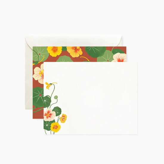 notecards - set of 4 - nasturtium by botanica paper co.