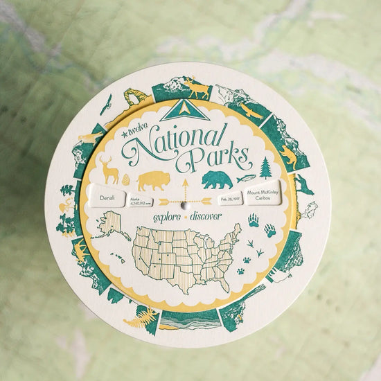 spinner card - national parks by blackbird letterpress