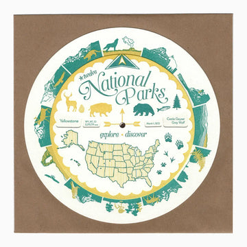 spinner card - national parks by blackbird letterpress