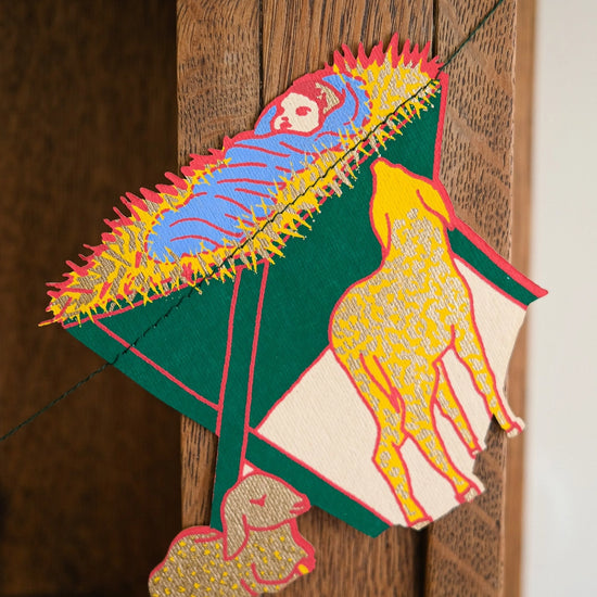 garland - recycled cotton paper - nativity by east end press