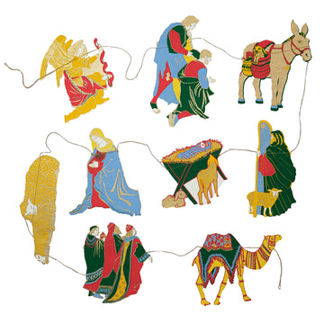 garland - recycled cotton paper - nativity by east end press