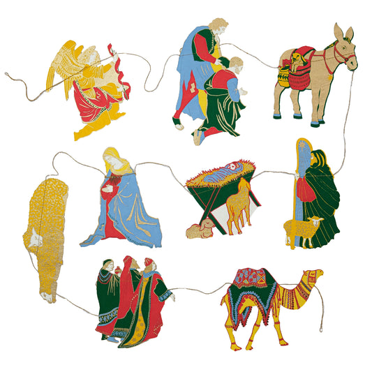 garland - recycled cotton paper - nativity by east end press