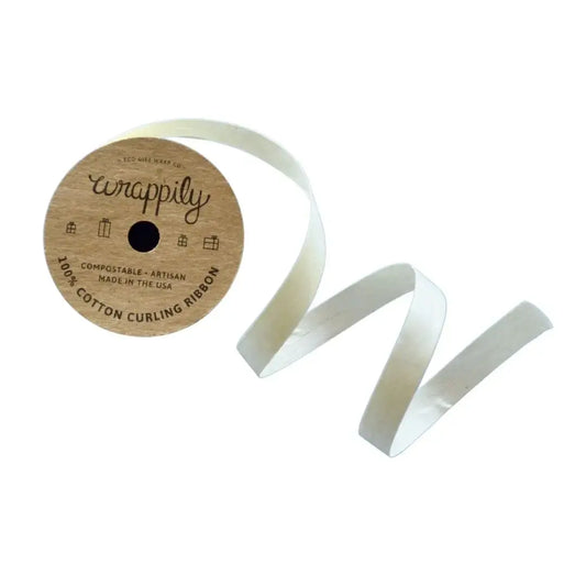 curling ribbons - natural cotton (5 colors) by wrappily eco gift wrap co.