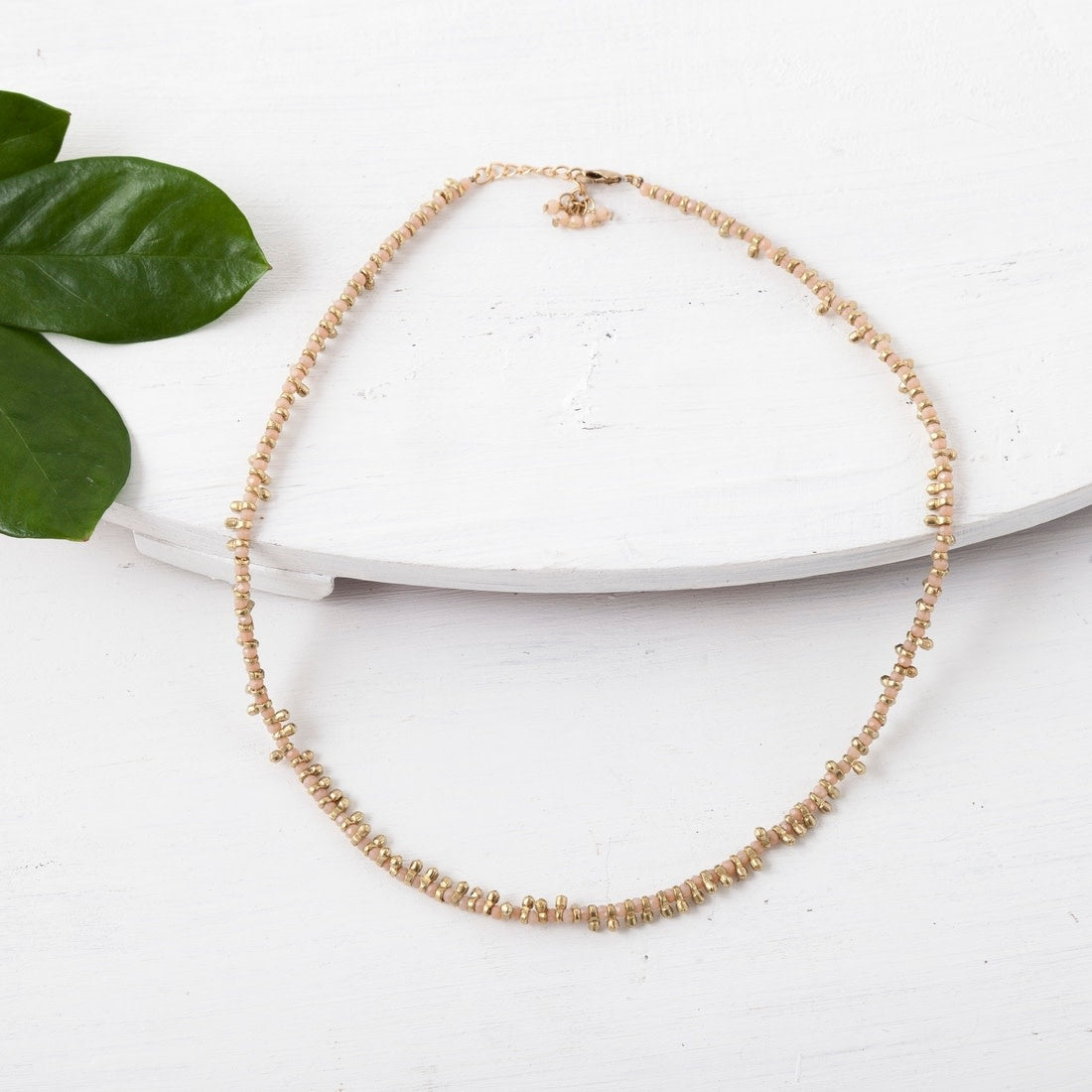 necklace - choker brass + beaded color pop by baizaar
