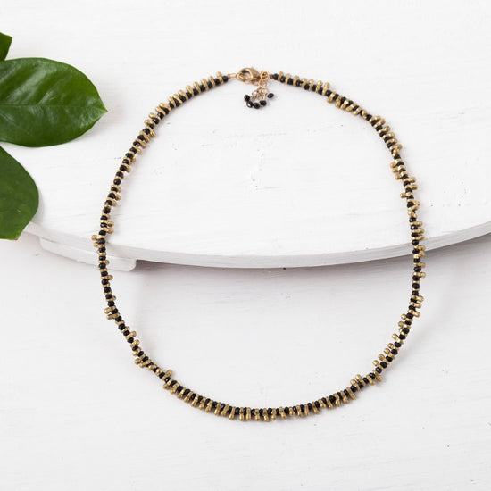 necklace - choker brass + beaded color pop by baizaar