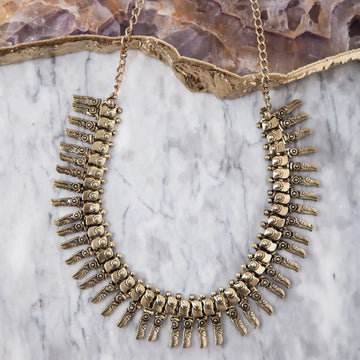 necklace - brass - toucan decorated collar by baizaar