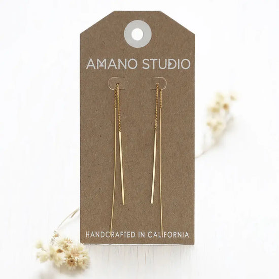 earrings - needle & thread - 24k gold plate by amano studio