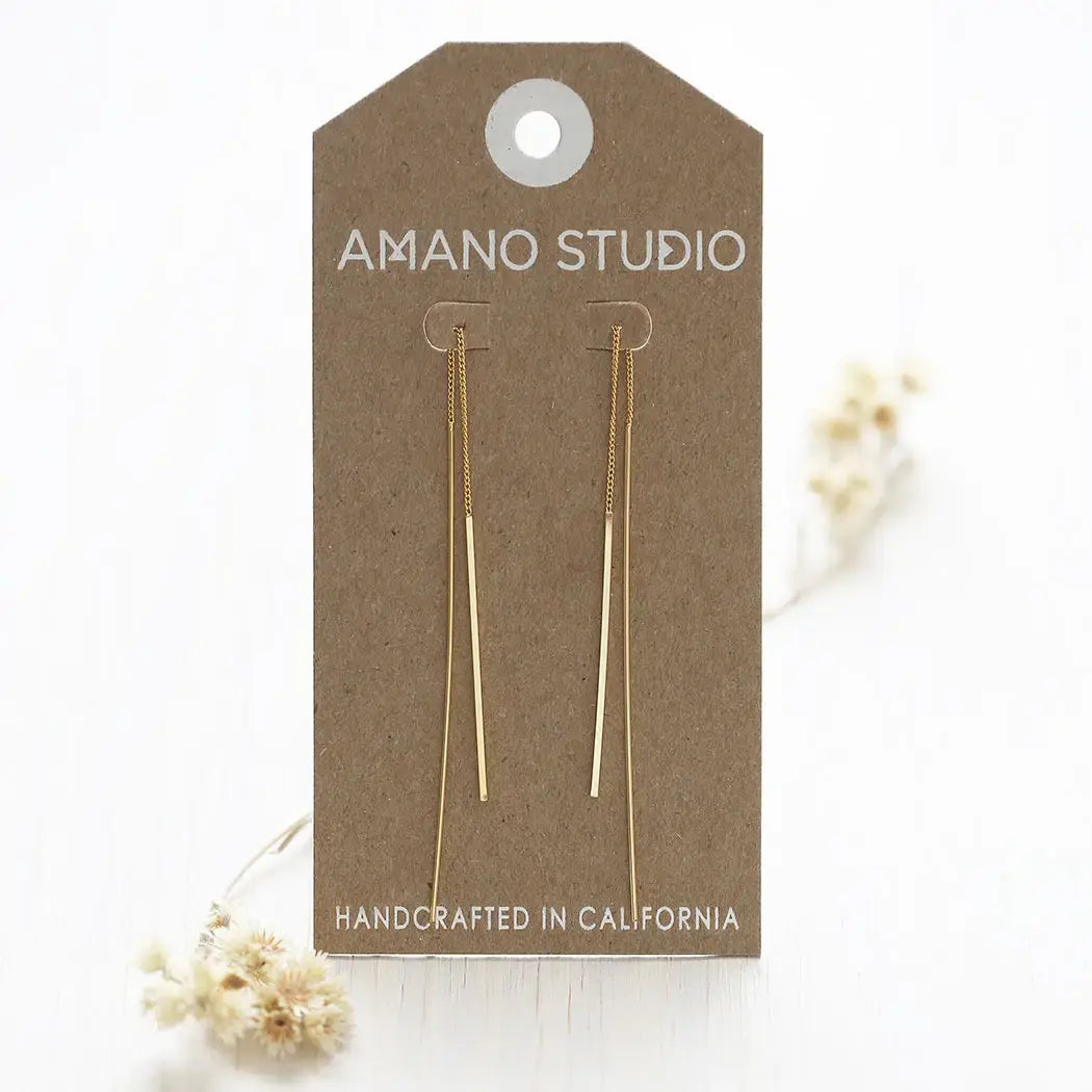 earrings - needle & thread - 24k gold plate by amano studio