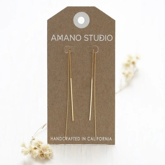 earrings - needle & thread - 24k gold plate by amano studio
