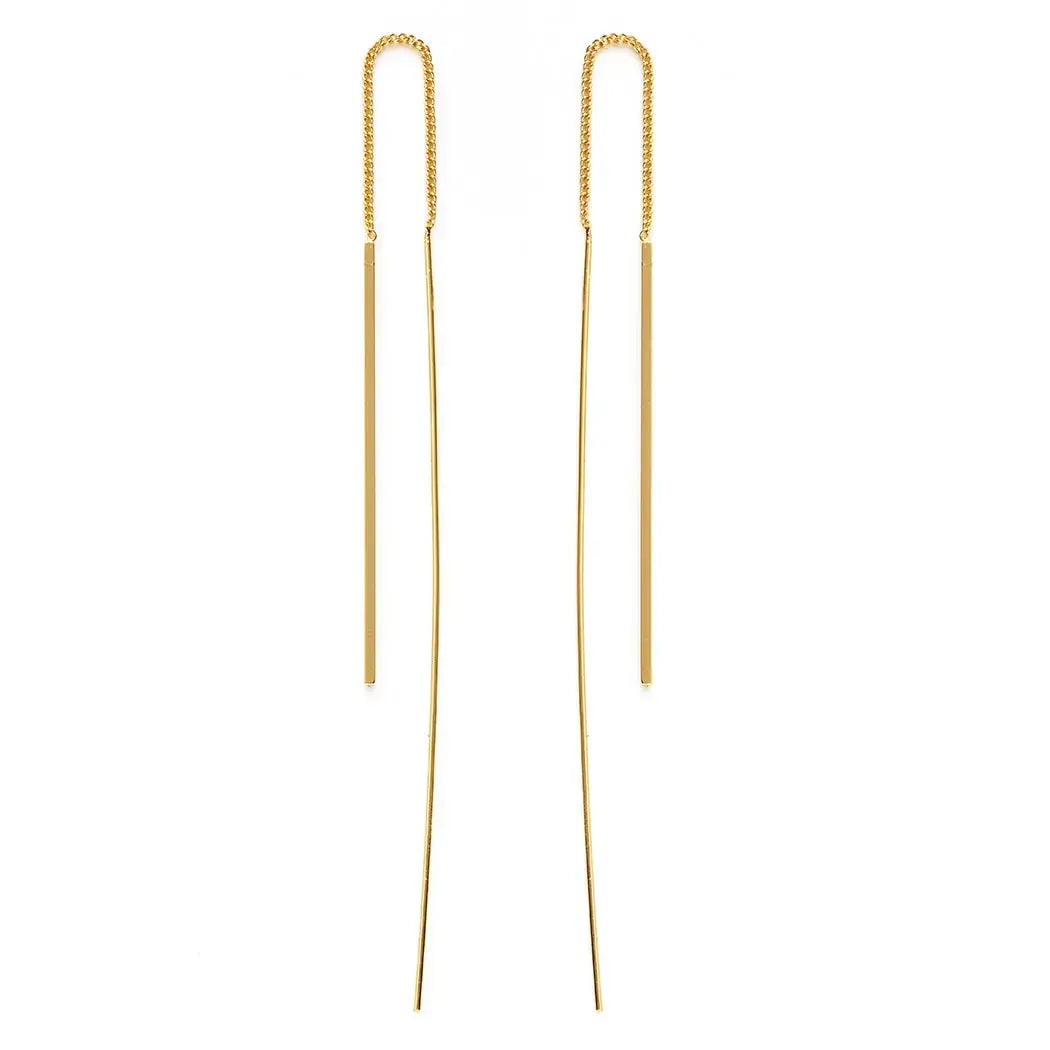 earrings - needle & thread - 24k gold plate by amano studio