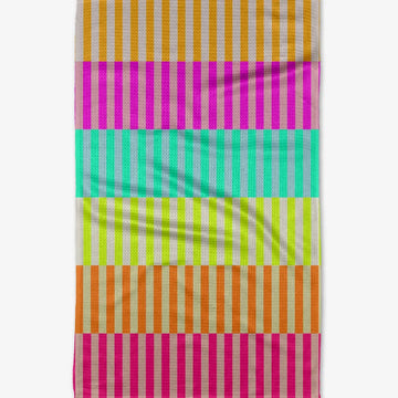 microfiber tea towel - neon nights by geometry house