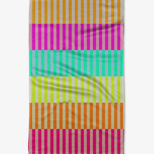 microfiber tea towel - neon nights by geometry house