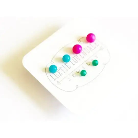 stud earrings - tiny lucite set by leetie lovendale