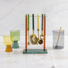 bar tool set - niko - jewel-toned glass by be home